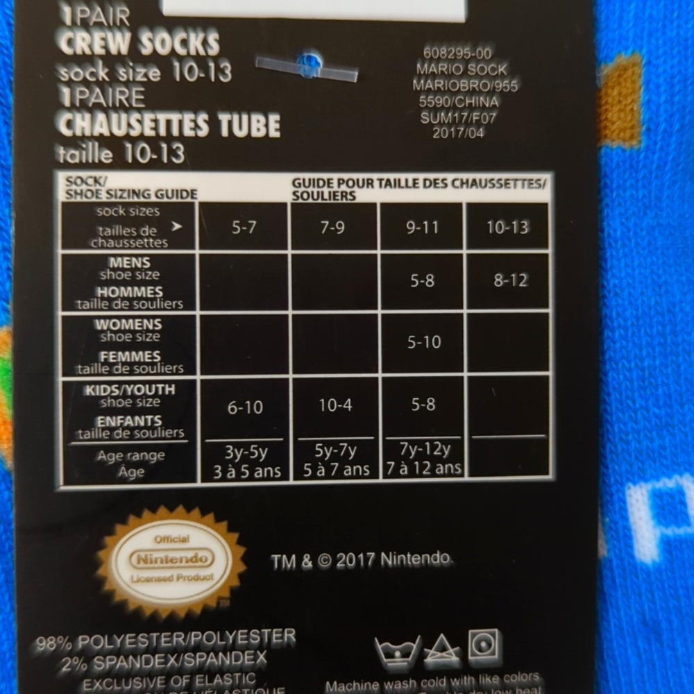 BioWorld Super Mario Socks - Picture 2 of 2